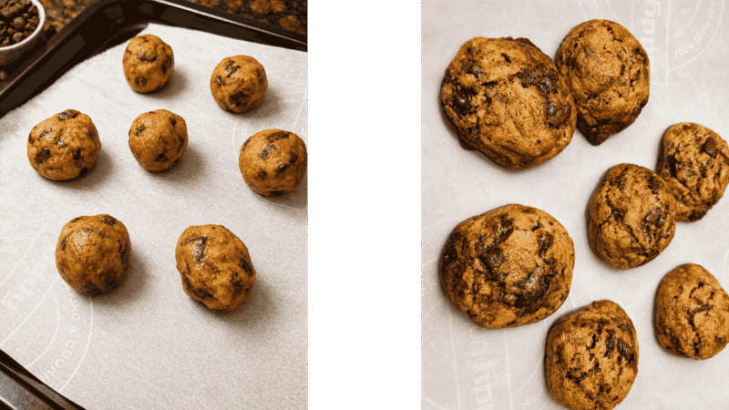 Freshly baked choco chip cookies