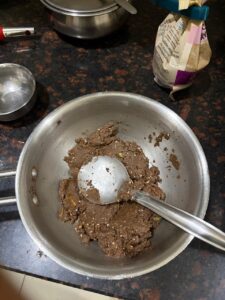 Ragi mix with all the ingredients