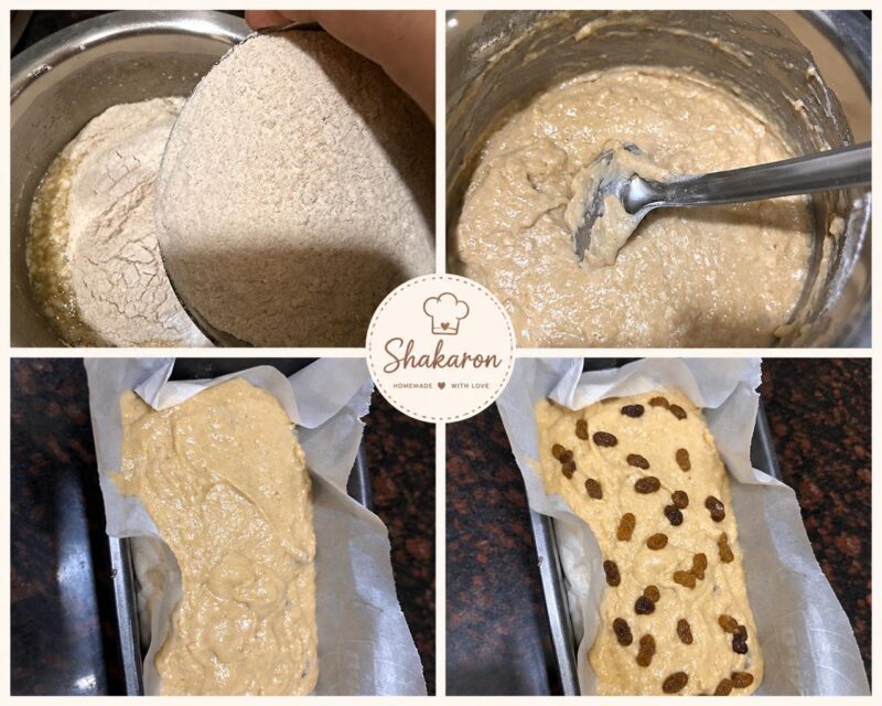 Final steps of banana bread